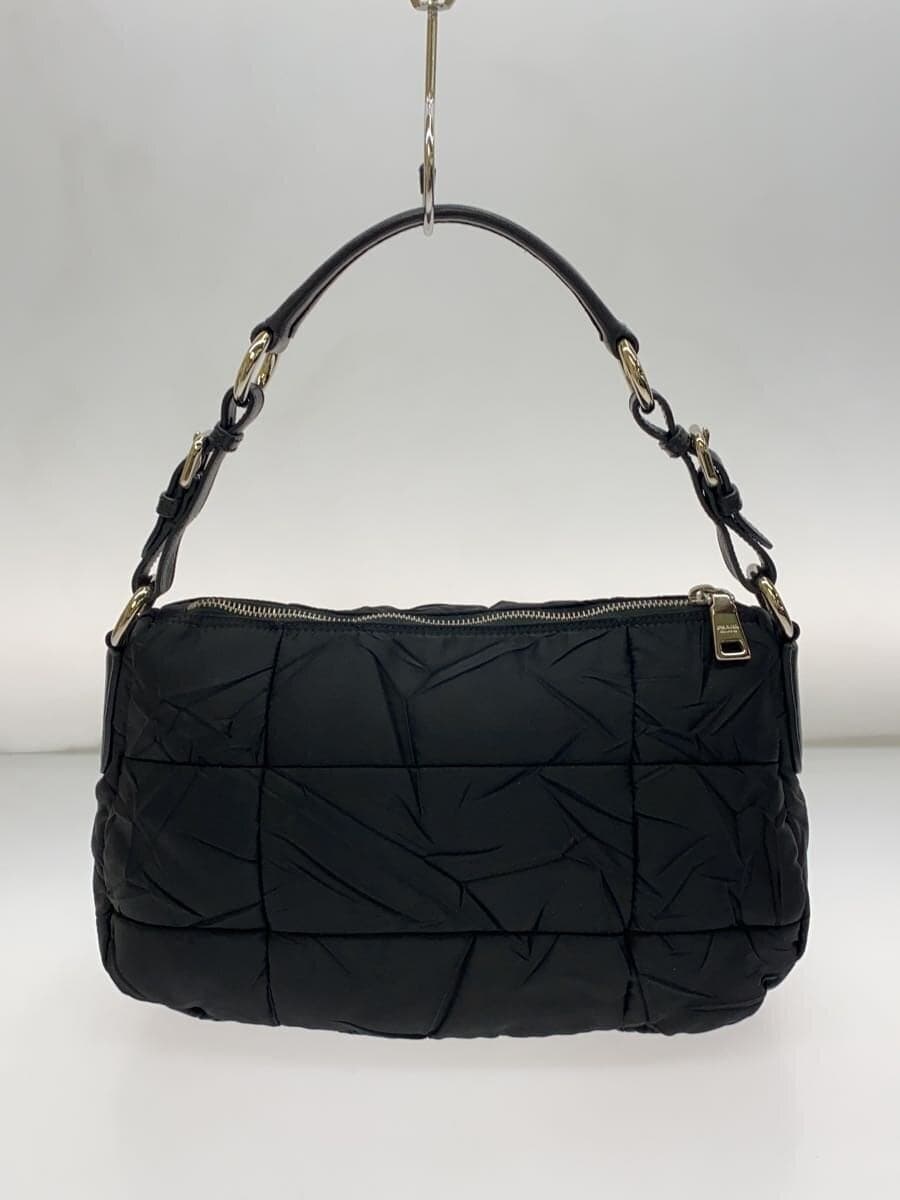 PRADA Handbag Nylon Black Solid Color 3