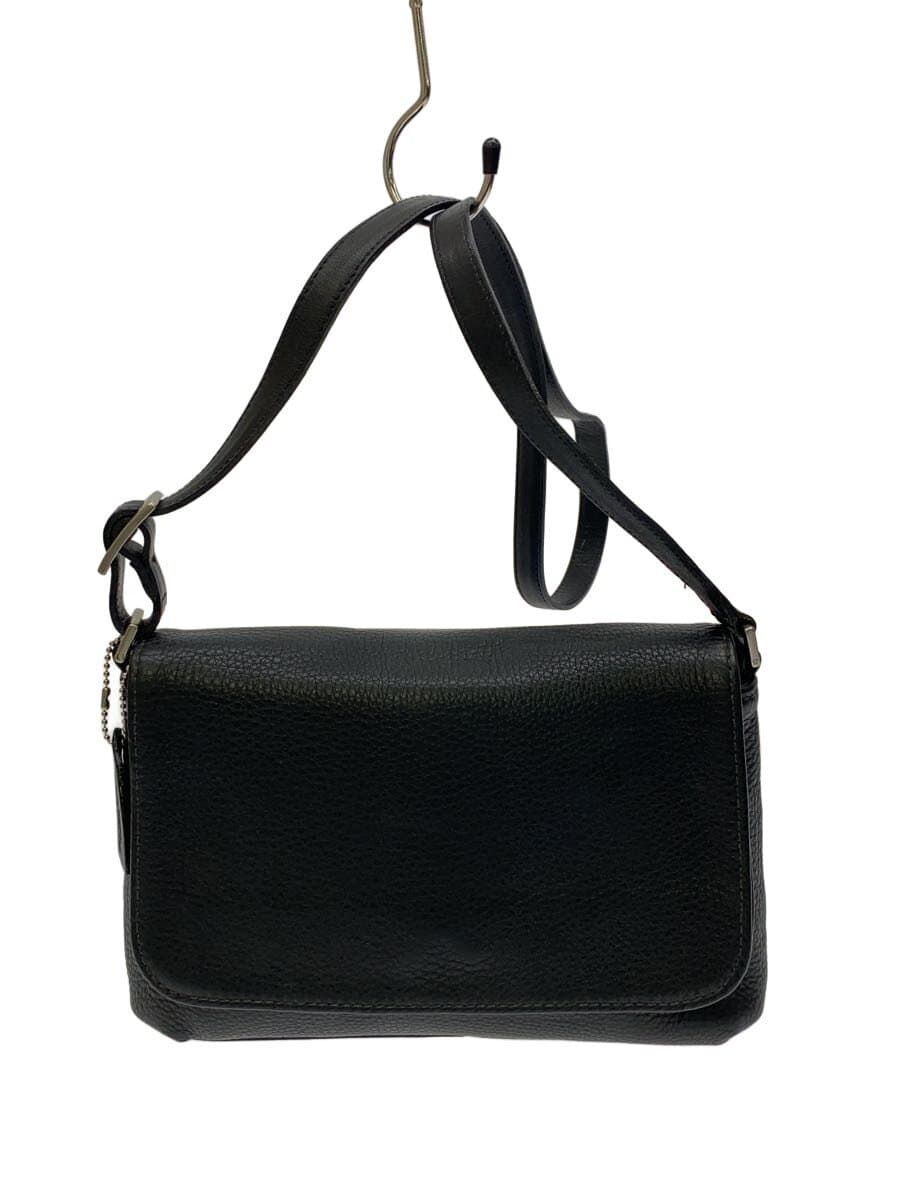 COACH Shoulder Bag Leather Black Solid Color 6801
