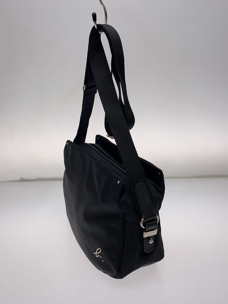 agnes b. Shoulder Bag Nylon Black Solid Color ES30-05 2