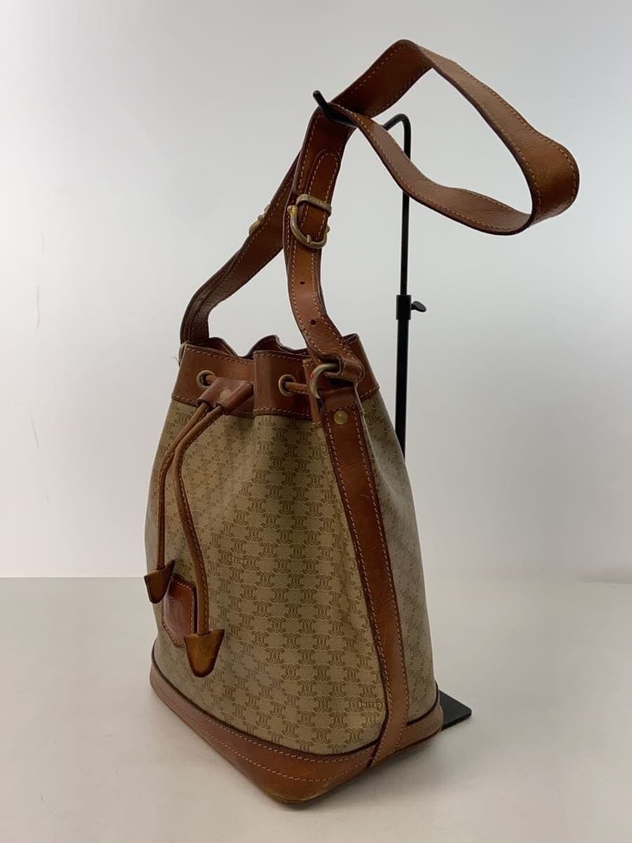 CELINE Shoulder Bag Leather All-over Print Celine Brown 2