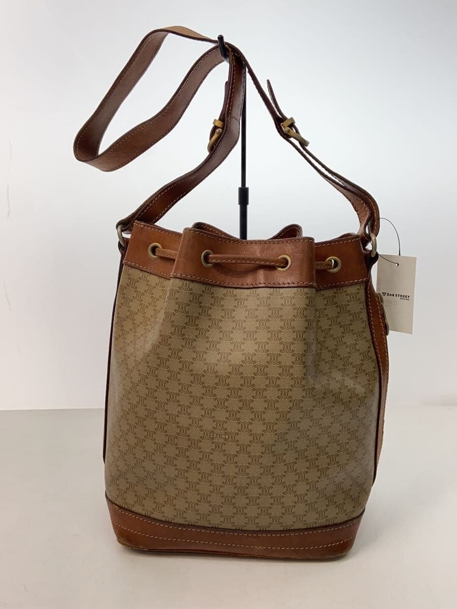 CELINE Shoulder Bag Leather All-over Print Celine Brown 3