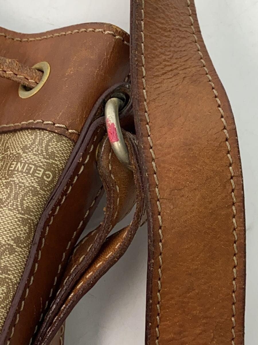 CELINE Shoulder Bag Leather All-over Print Celine Brown 9
