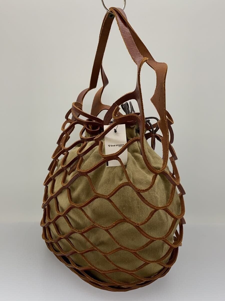 CLEDRAN Mesh Tote Bag Leather BRW 2