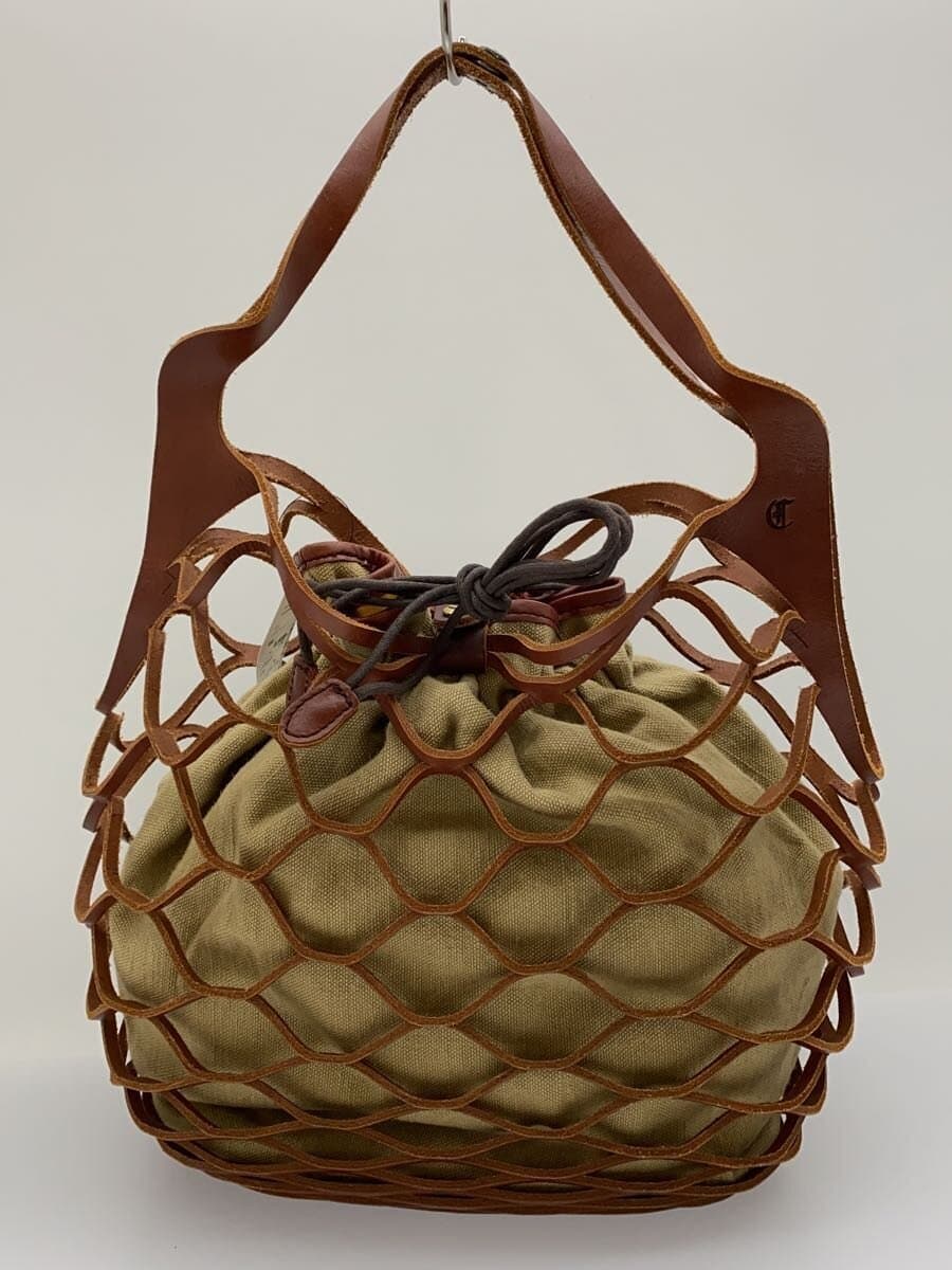 CLEDRAN Mesh Tote Bag Leather BRW 3