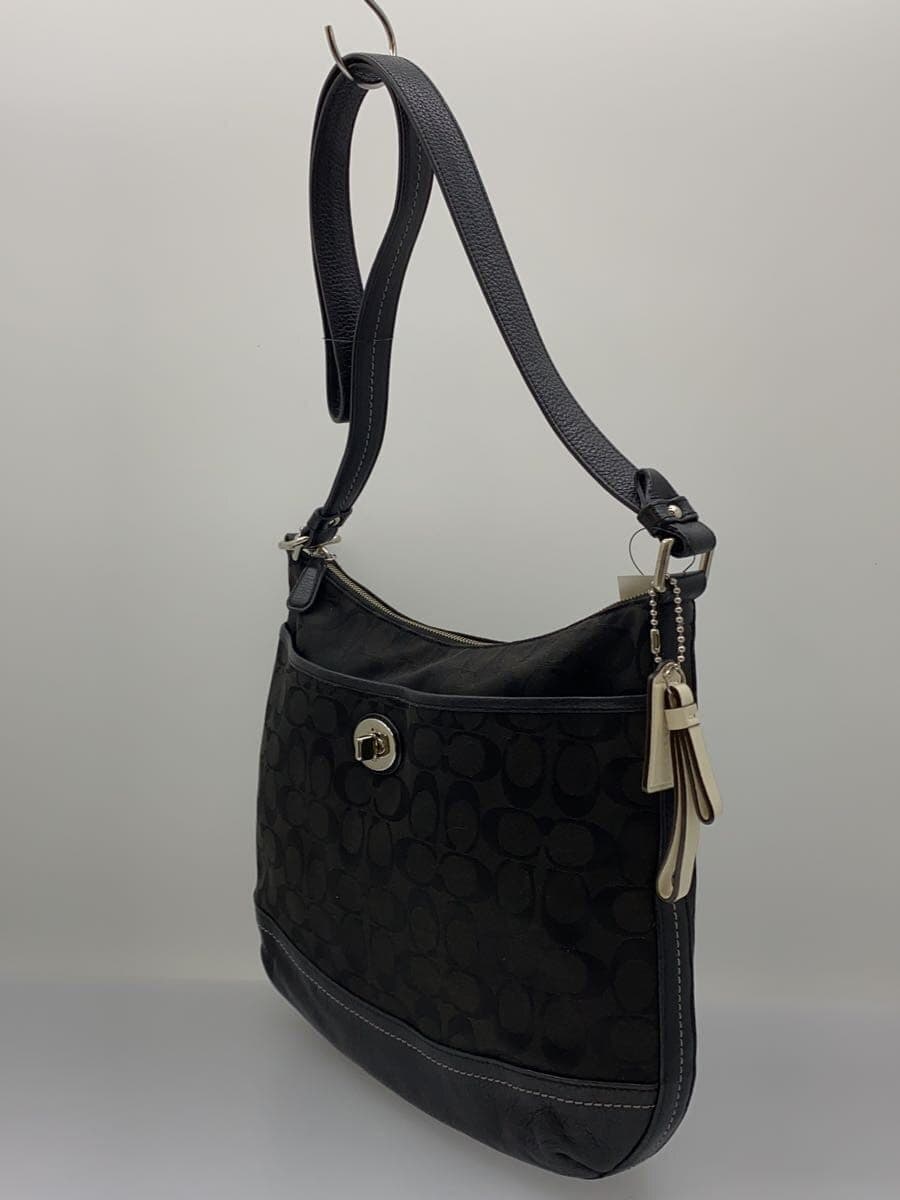 COACH Shoulder Bag Canvas BLK All-over Pattern F24032 2