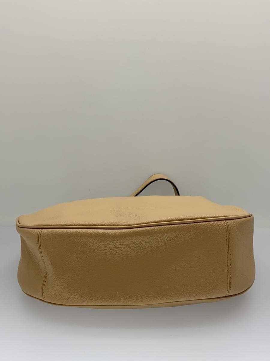 COACH shoulder bag leather beige plain 4