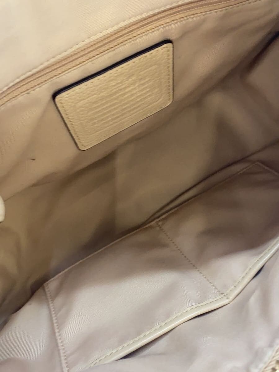 COACH shoulder bag leather beige plain 6