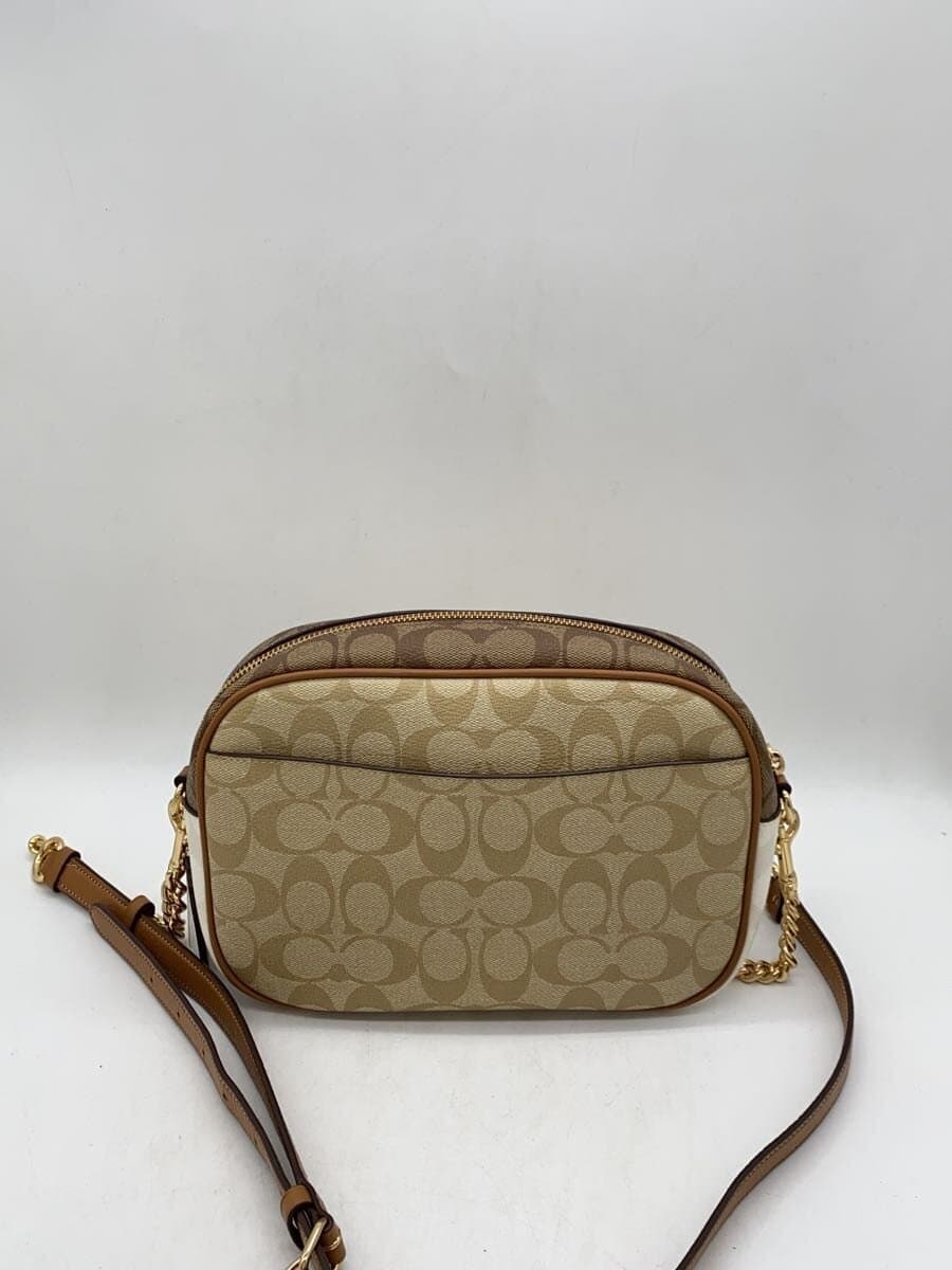 COACH Jamie Camera Bag Signature Shoulder Bag Leather BEG All Over Pattern CA172 3