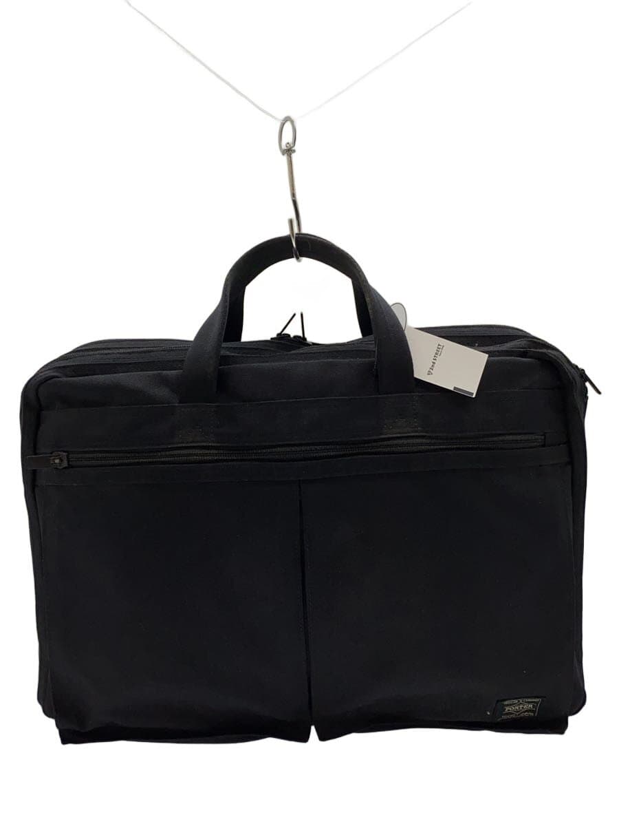PORTER Briefcase Canvas Black Solid Color