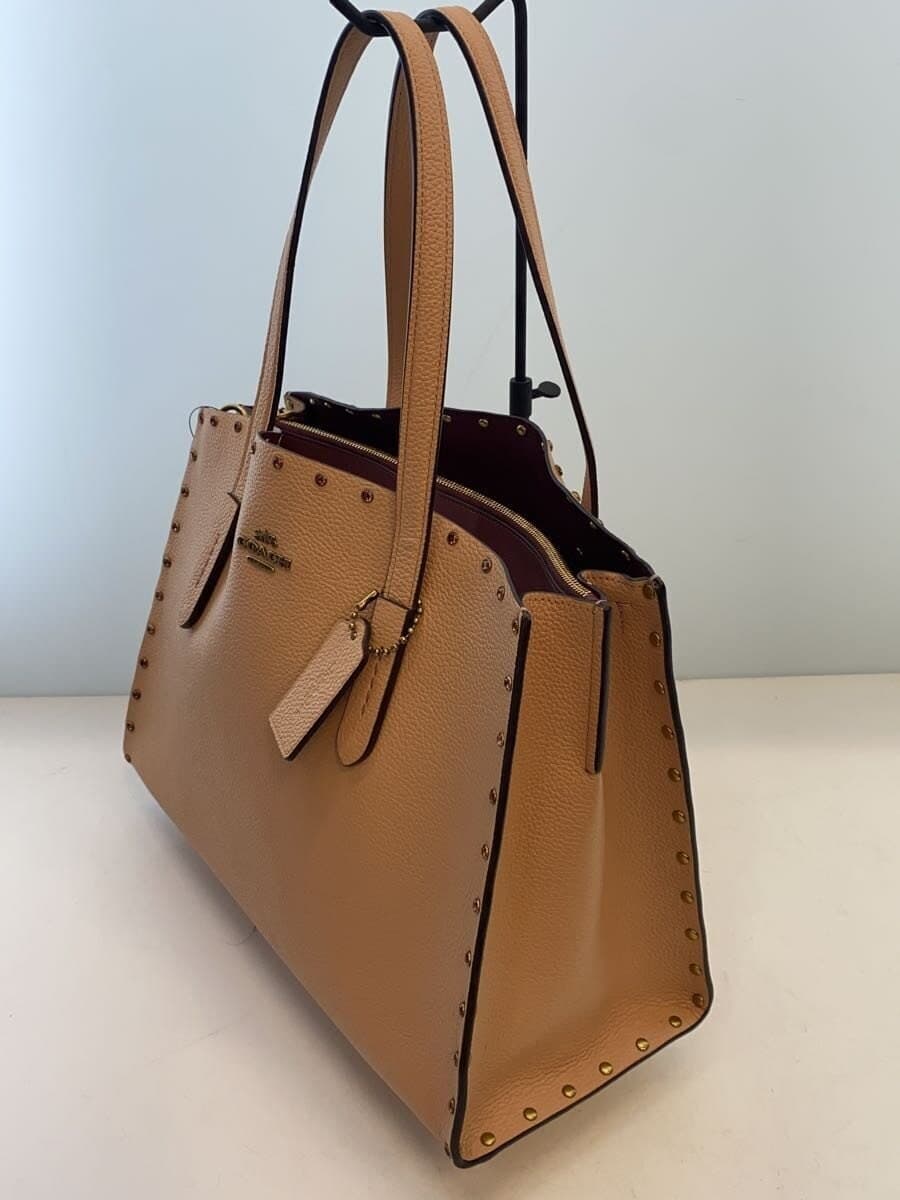 COACH Shoulder Bag Leather BEG Solid 38629 2