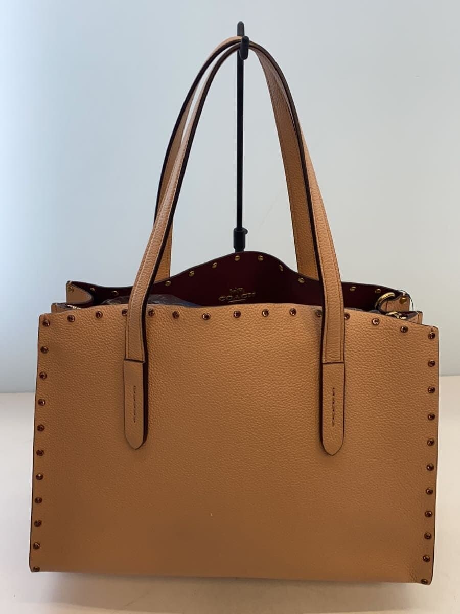 COACH Shoulder Bag Leather BEG Solid 38629 3