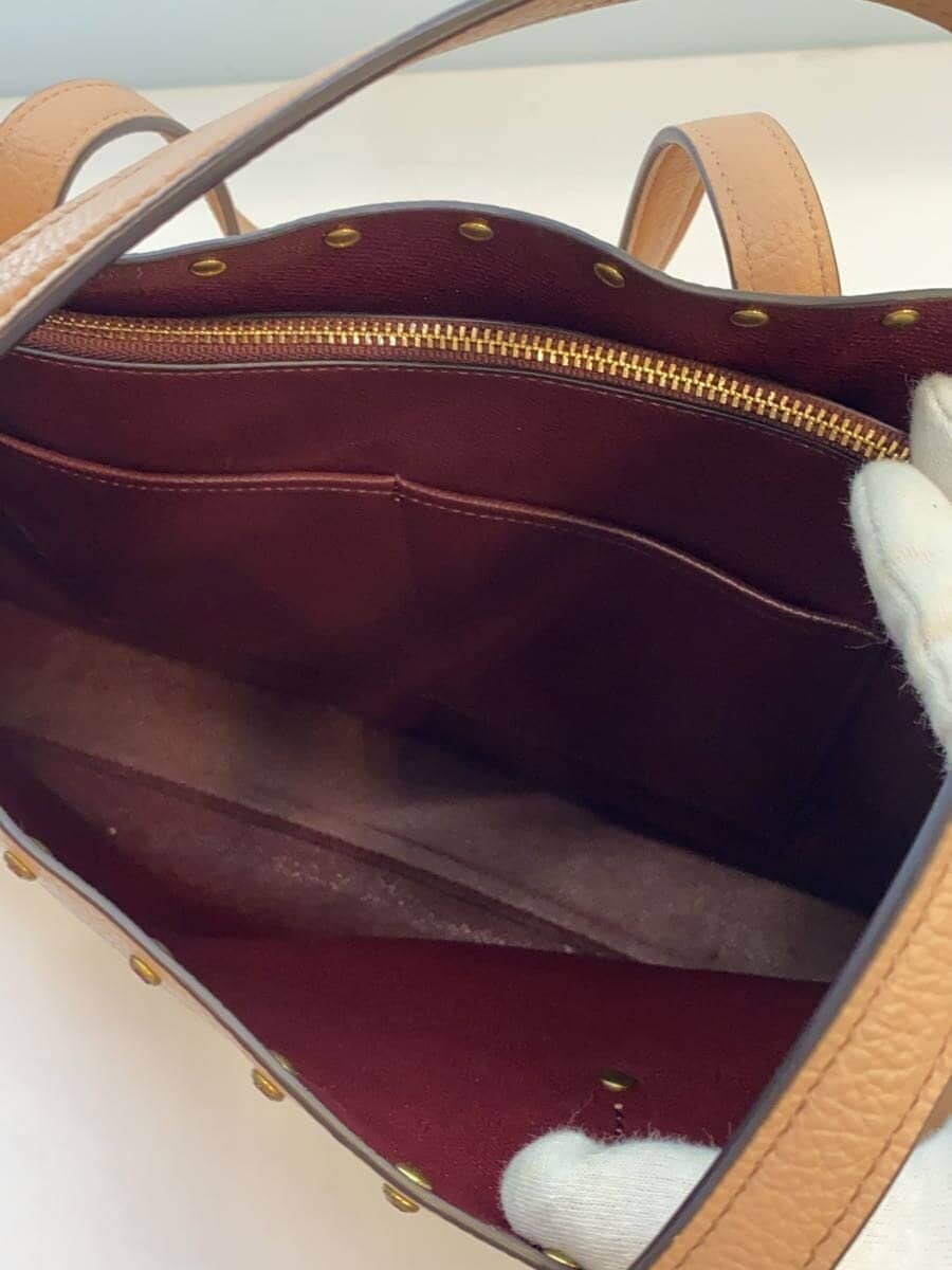 COACH Shoulder Bag Leather BEG Solid 38629 7