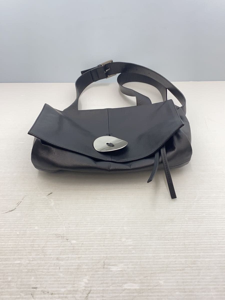 kawa-kawa Shoulder Bag Leather BLK Solid 4