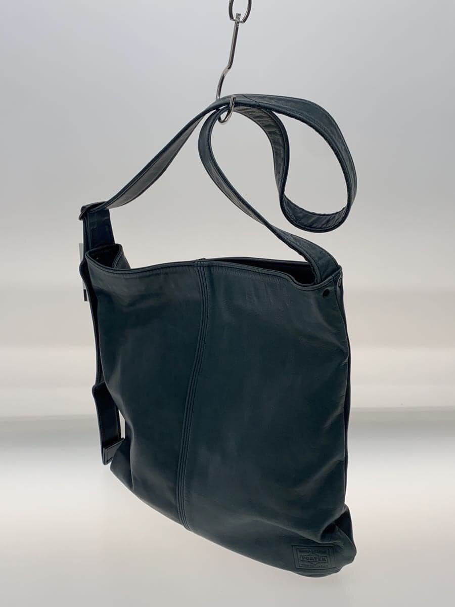 PORTER Shoulder Bag Leather Blue Solid 198-01309 2