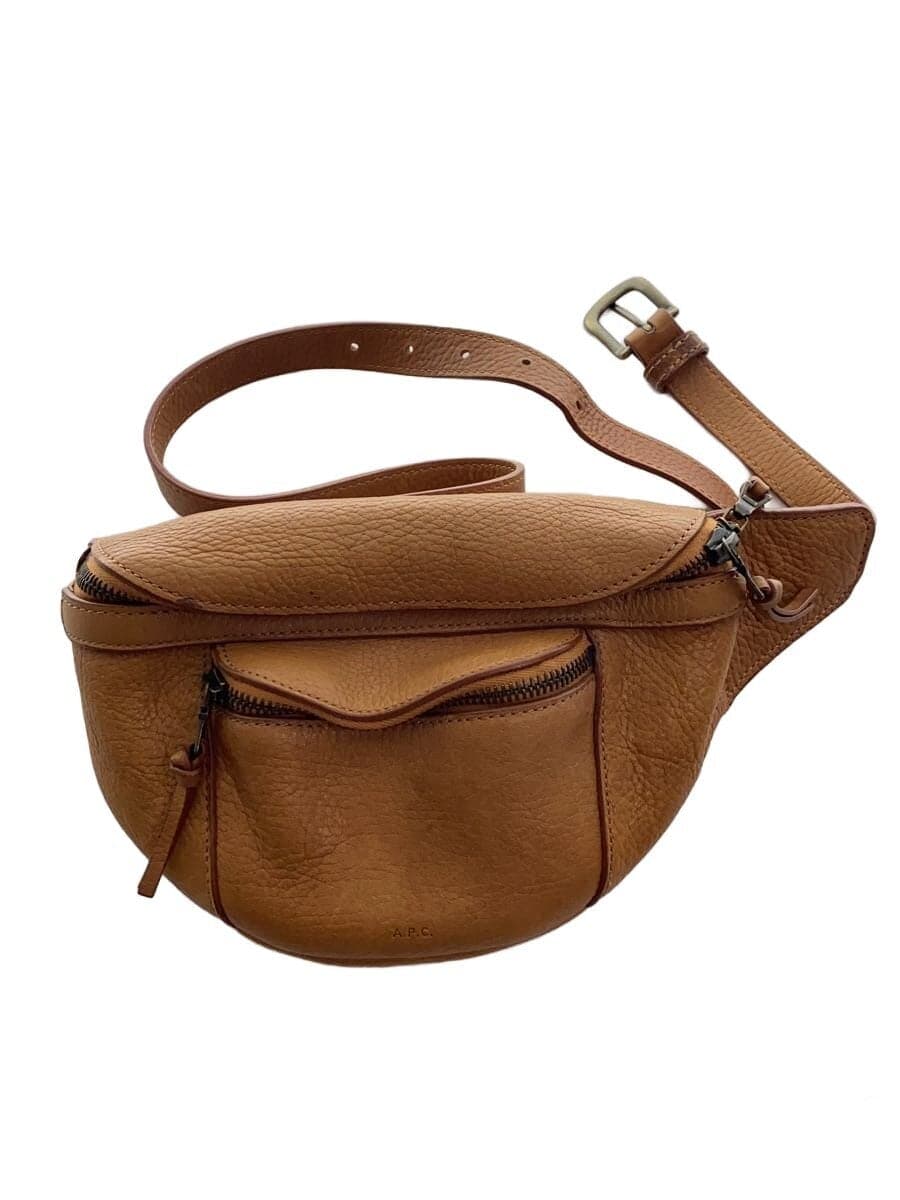 A.P.C. Waist Bag Cowhide ORN Solid Shrunken Leather Body Bag
