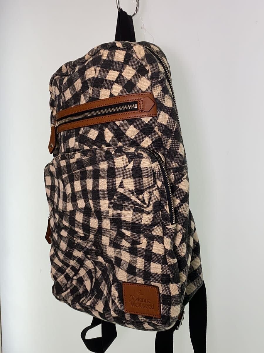 Vivienne Westwood Backpack BLK Check Chess Print 2