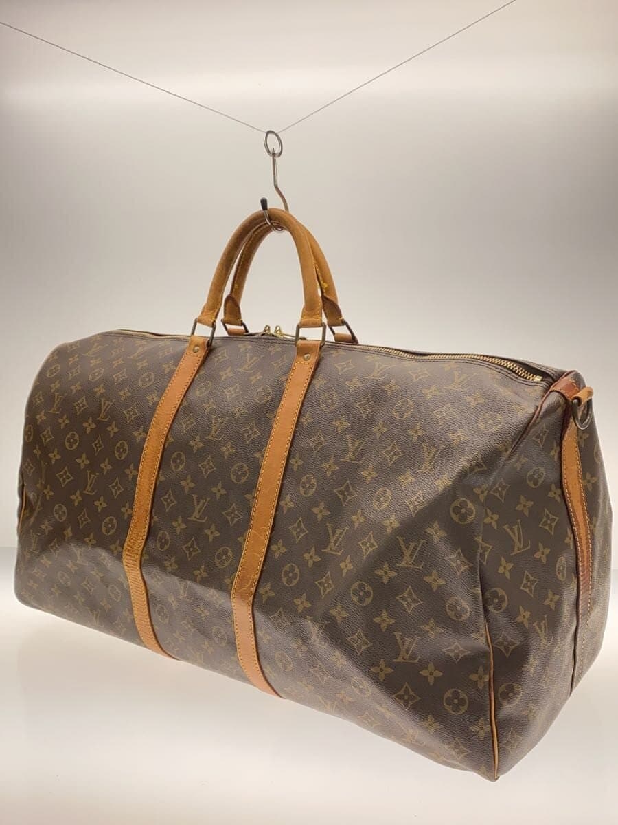 LOUIS VUITTON Keepall Bandouliere 60_Monogram Canvas PVC BRW 2