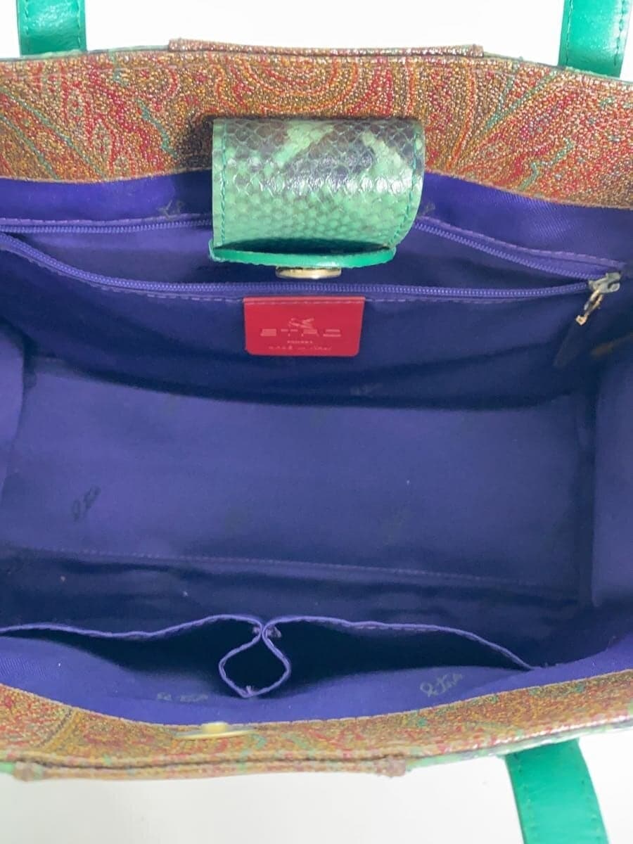 ETRO Handbag Leather Multicolor All Over Pattern 1F194-2503 6