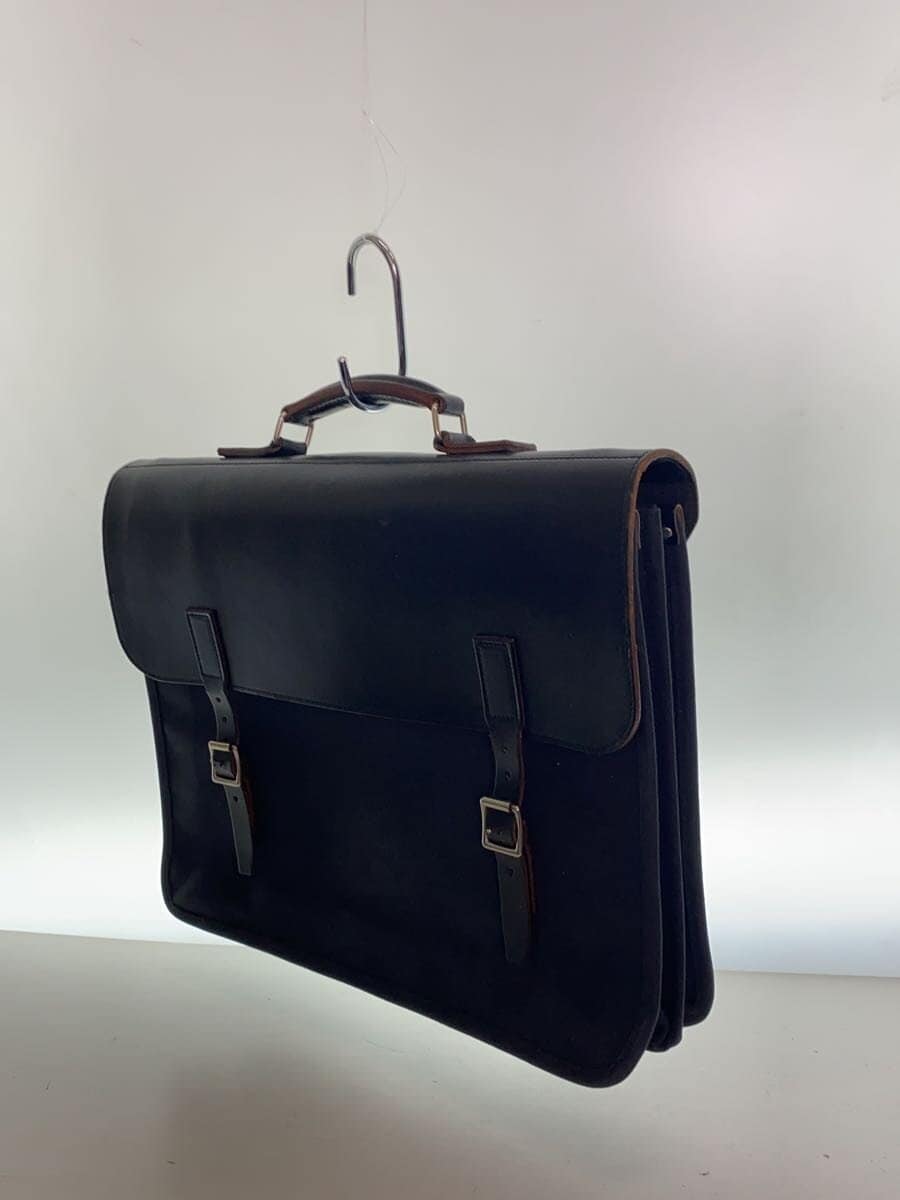 COMME des GARCONS HOMME Briefcase Canvas BLK Solid HD-K201 Leather Flap Business Bag 2