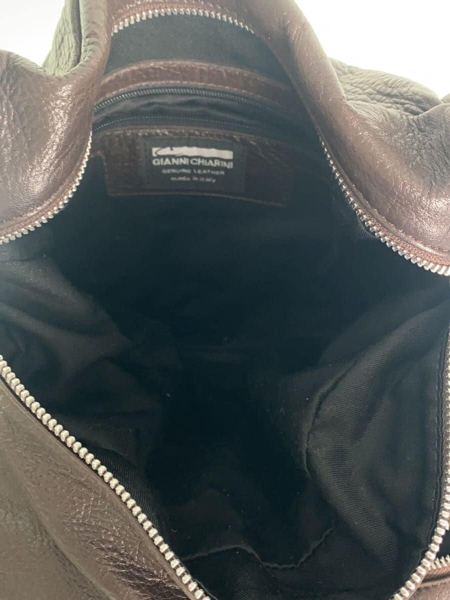 GIANNI CHIARINI Shoulder Bag Leather BRW Solid 2-Way Shrunken Leather 6