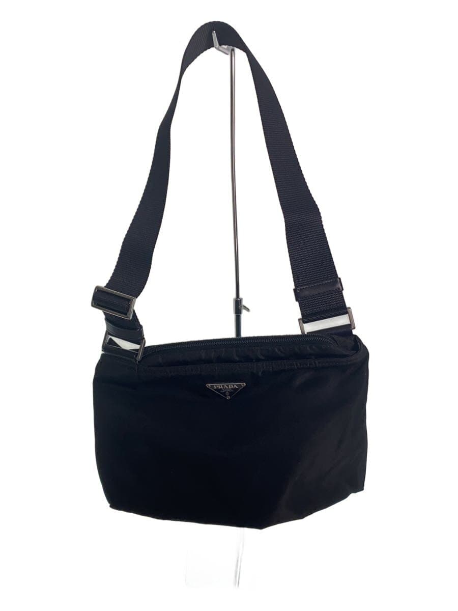 PRADA Shoulder Bag Nylon BLK Triangle Logo Plate