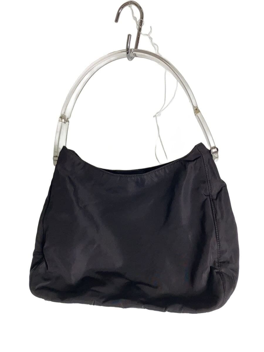PRADA Tote Bag Nylon BLK Solid Clear Handle