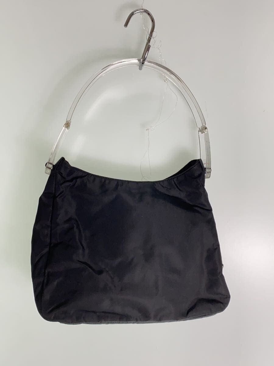 PRADA Tote Bag Nylon BLK Solid Clear Handle 3