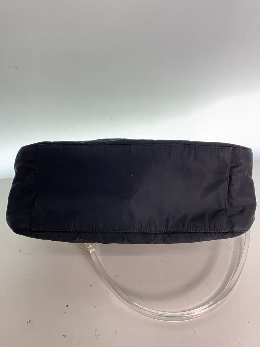 PRADA Tote Bag Nylon BLK Solid Clear Handle 4