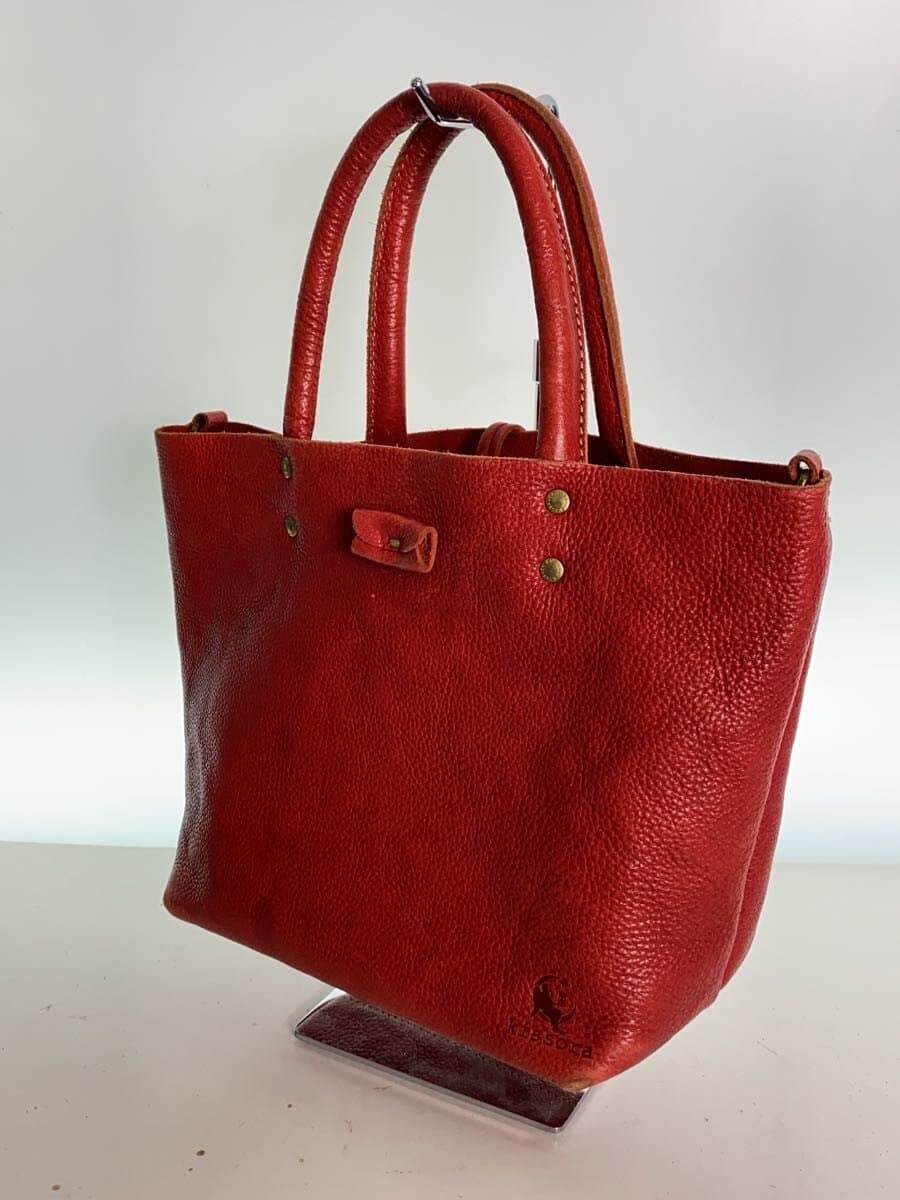 kissora Tote Bag 2-Way Shoulder RED Solid 2
