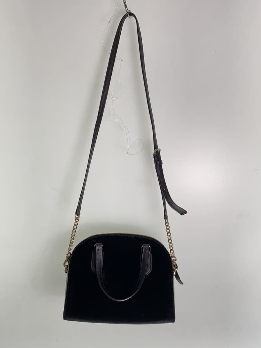 kate spade new york Handbag Velour BLK 2-Way Chain Shoulder Pearl Design 3
