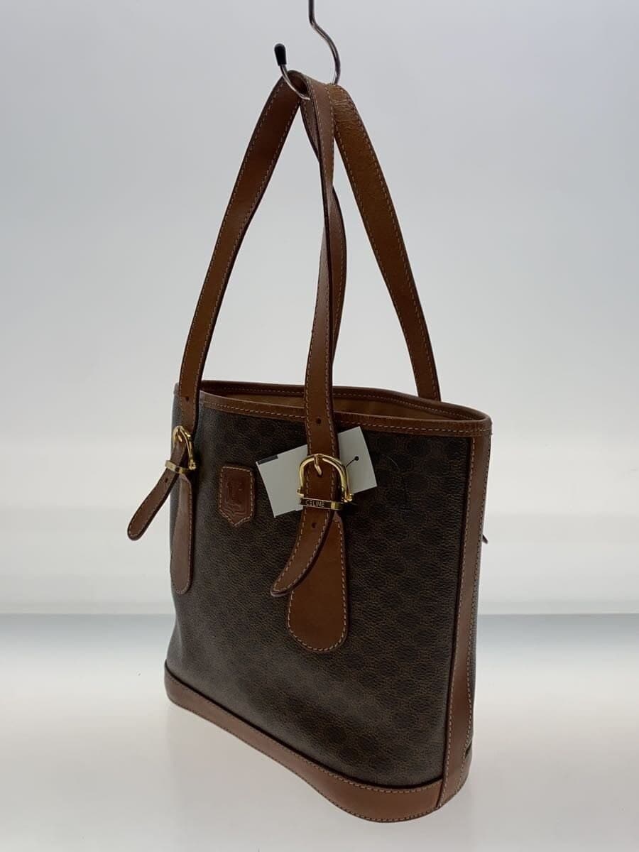 CELINE Macadam pattern Handbag Leather BRW All-over pattern 2
