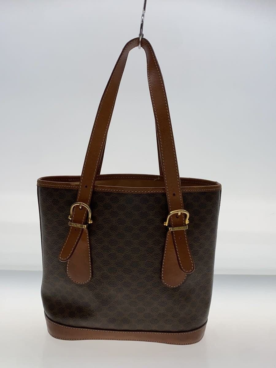 CELINE Macadam pattern Handbag Leather BRW All-over pattern 3