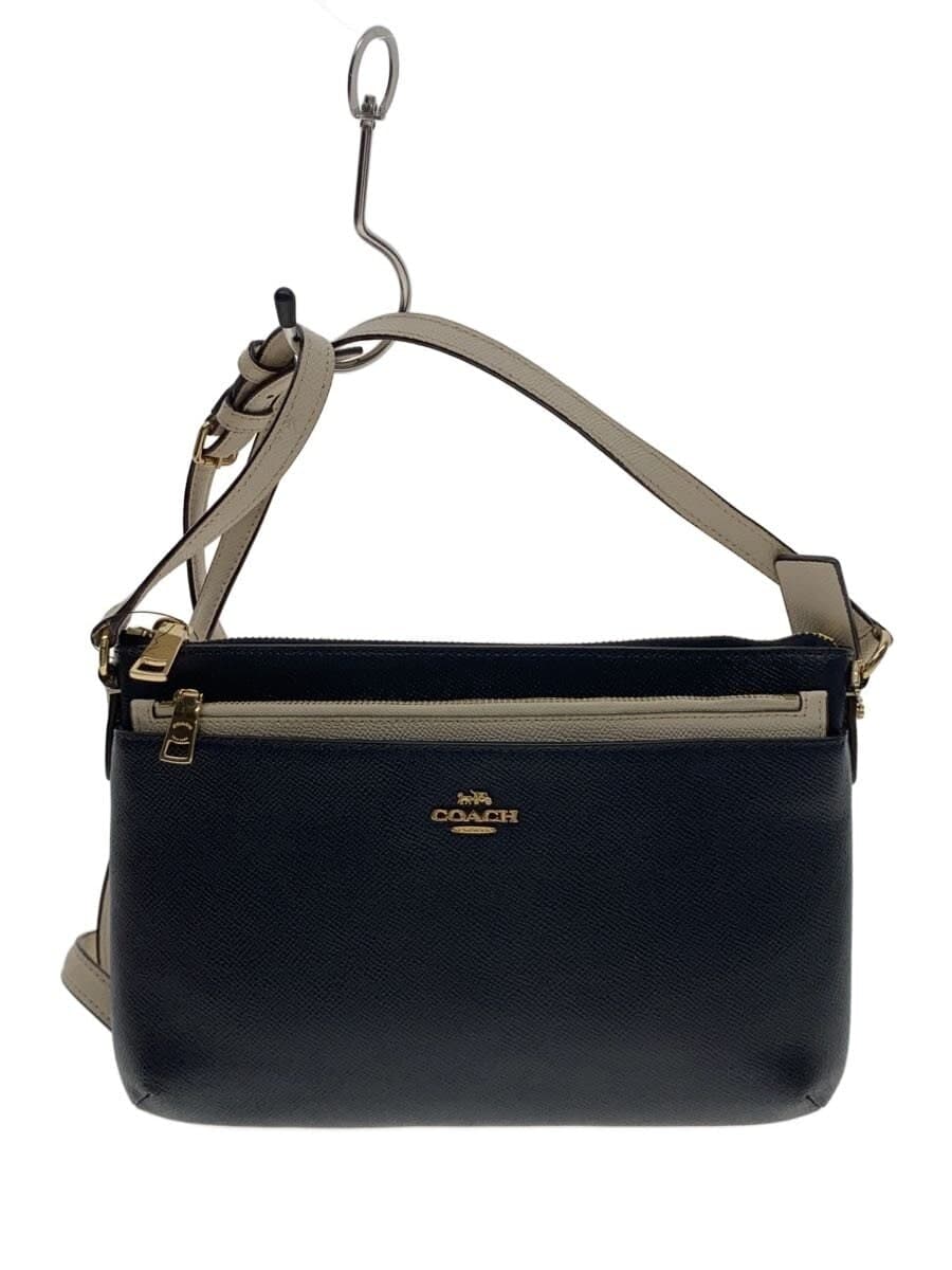 COACH shoulder bag leather NVY plain