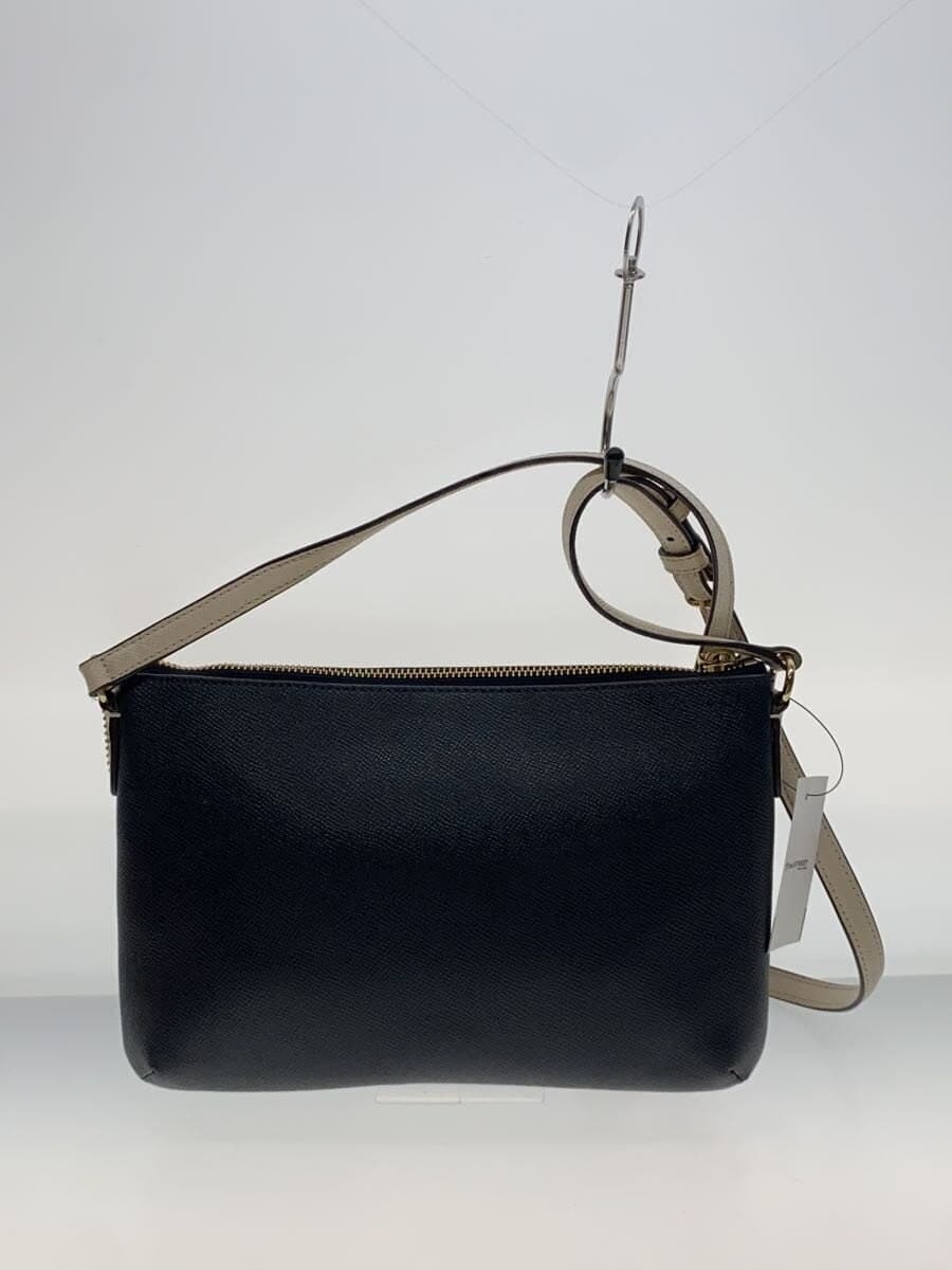 COACH shoulder bag leather NVY plain 3
