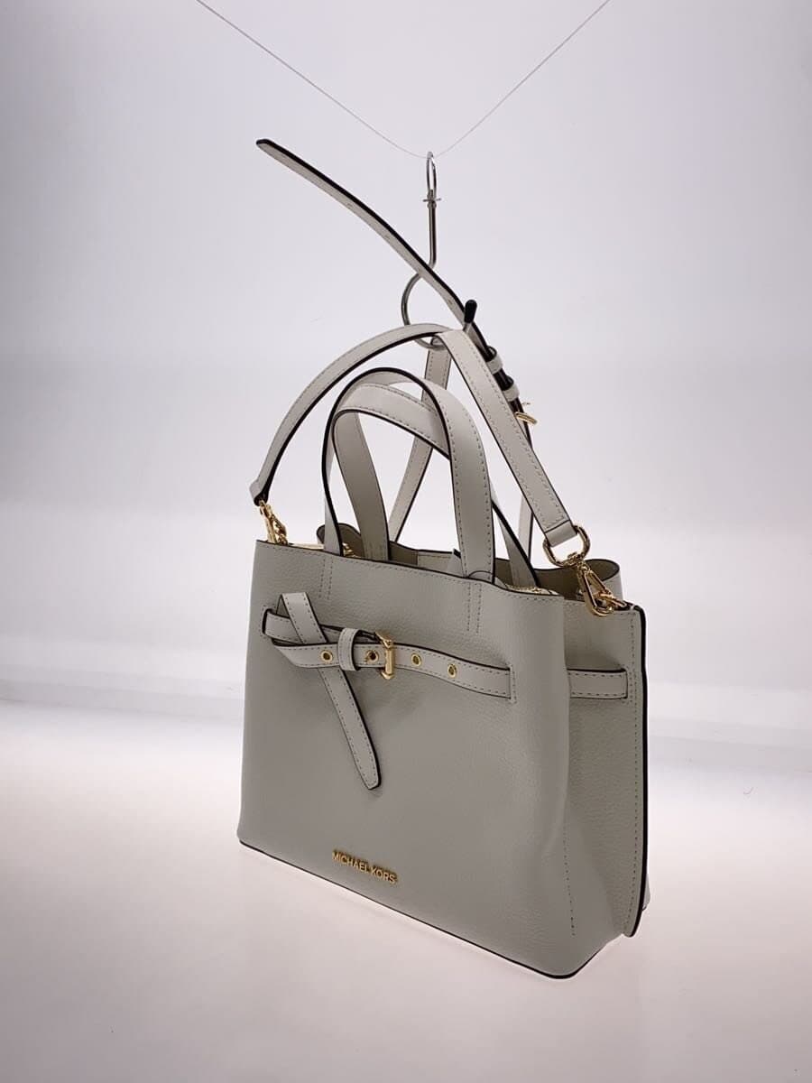 MICHAEL KORSEMILIA SM SATCHEL 2-Way Shoulder Bag Leather White Solid 35F0GU5S5T 2