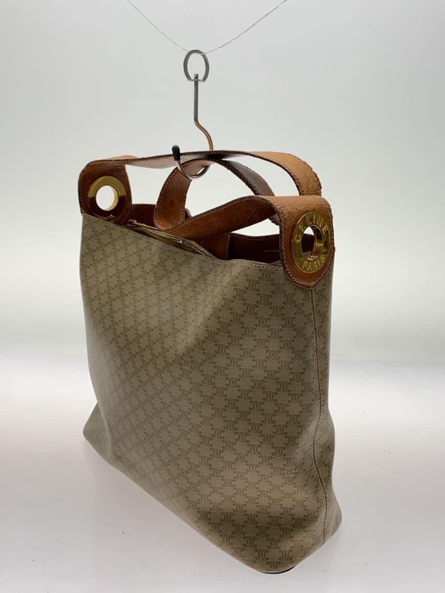 CELINE tote bag PVC beige Macadam shoulder strap crack inner dirt 2