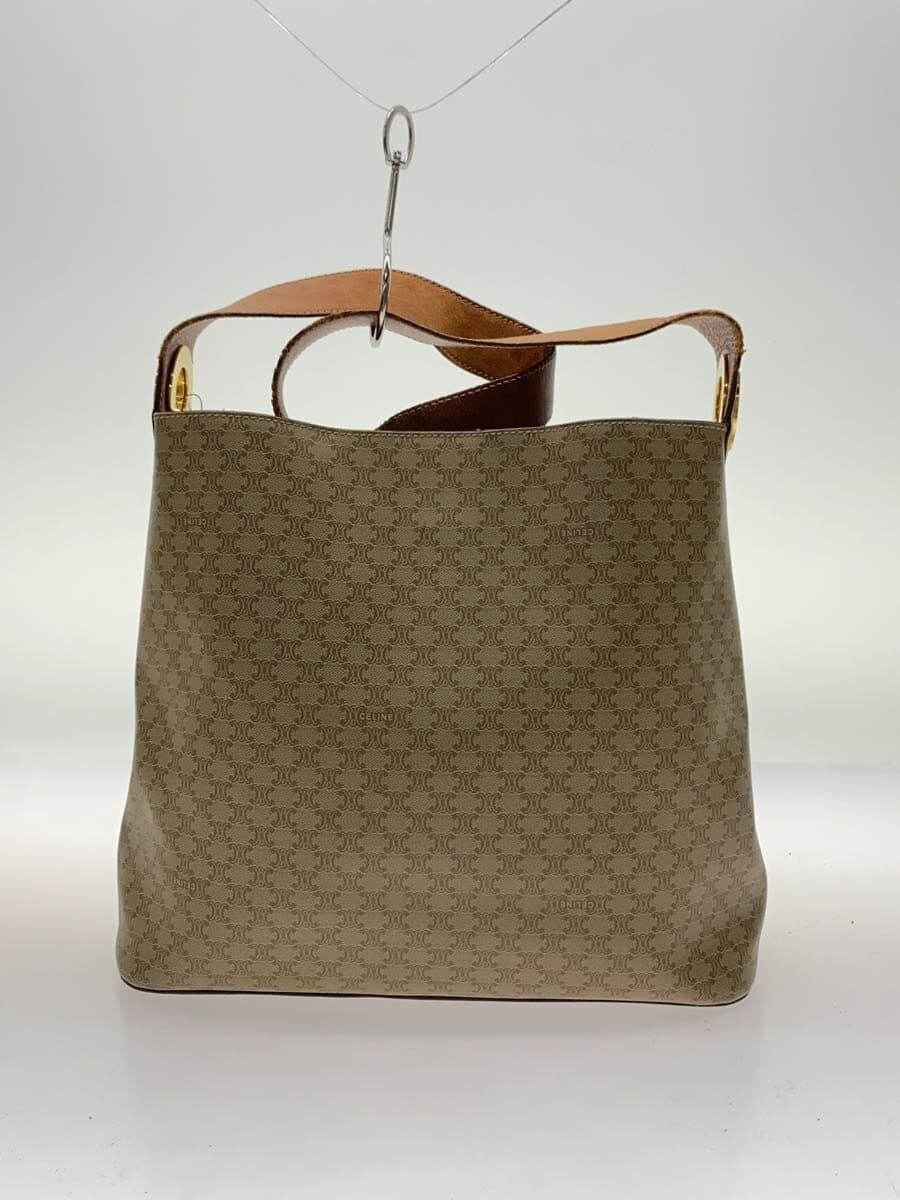 CELINE tote bag PVC beige Macadam shoulder strap crack inner dirt 3