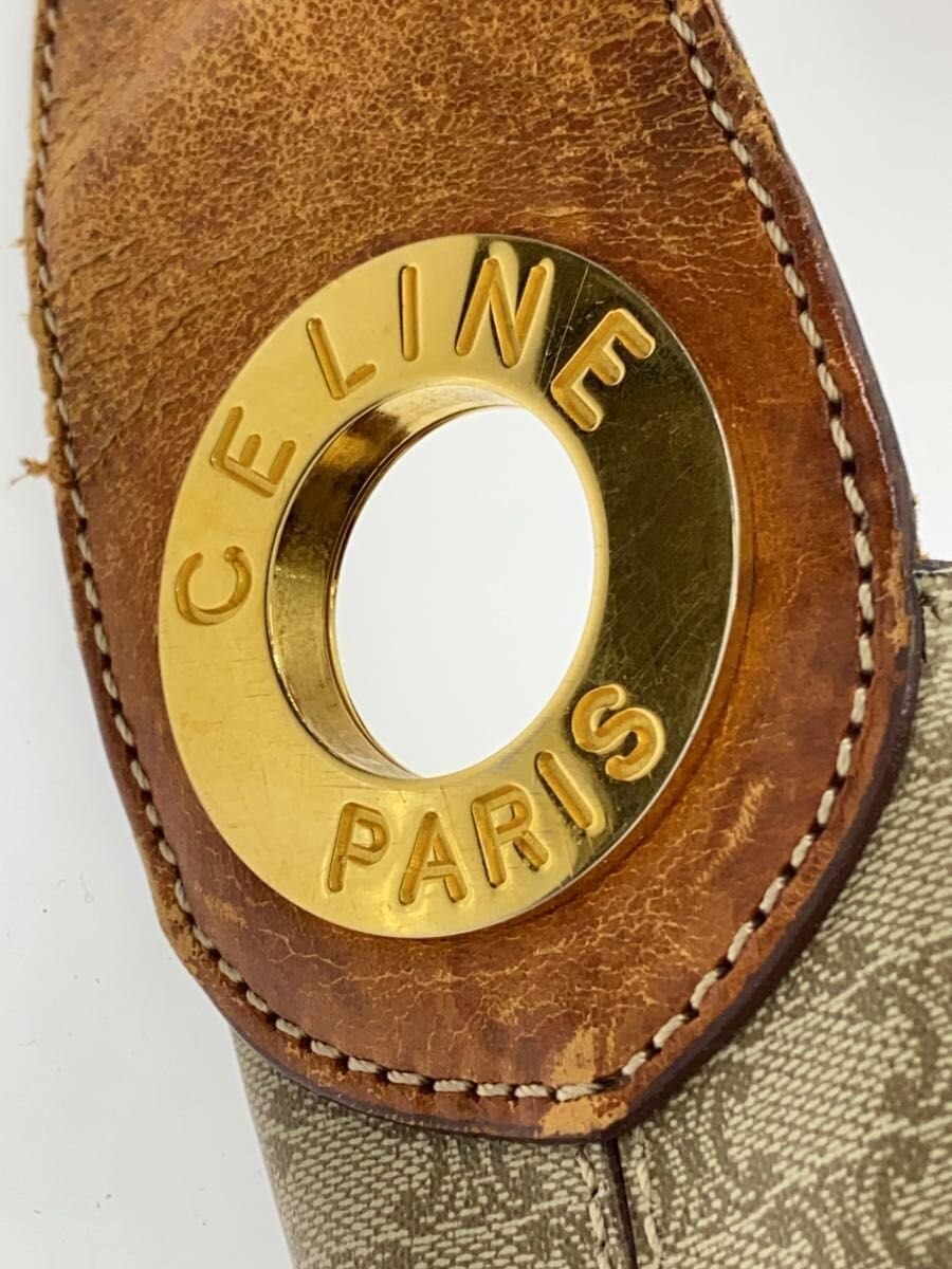 CELINE tote bag PVC beige Macadam shoulder strap crack inner dirt 5