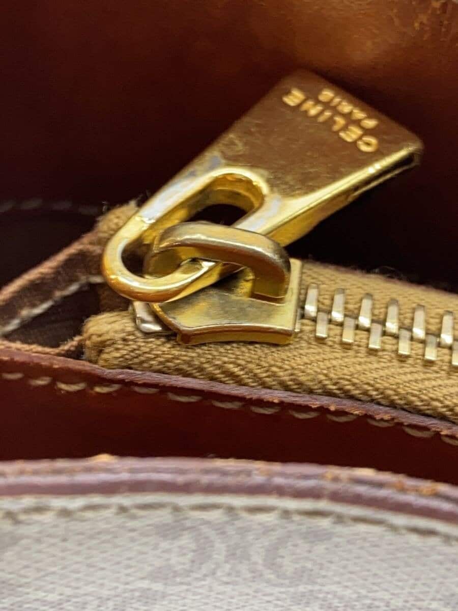 CELINE tote bag PVC beige Macadam shoulder strap crack inner dirt 8