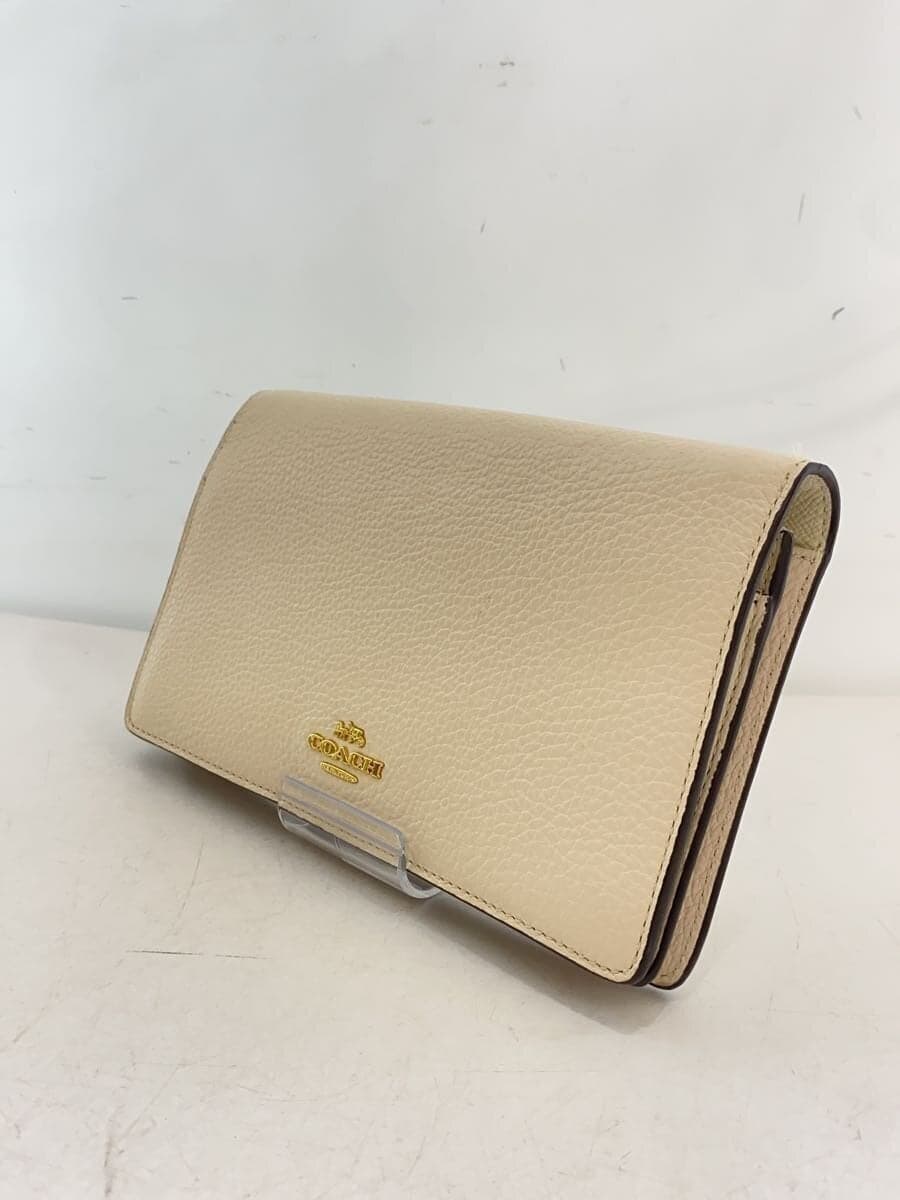 COACH2-Way Shoulder Wallet Shoulder Bag Leather White F30256 2