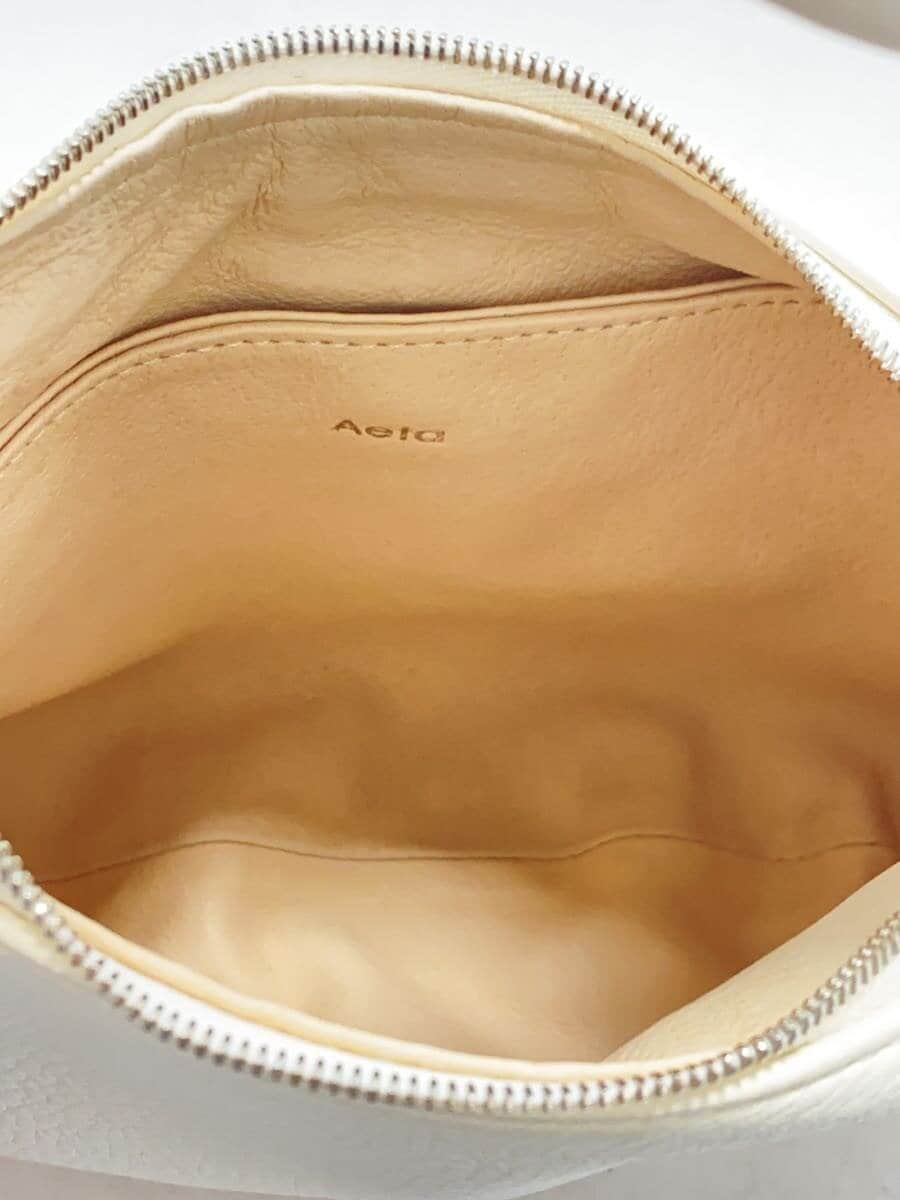 Aeta ONE SHOULDER Handbag Leather White Handle Part With Stain 6