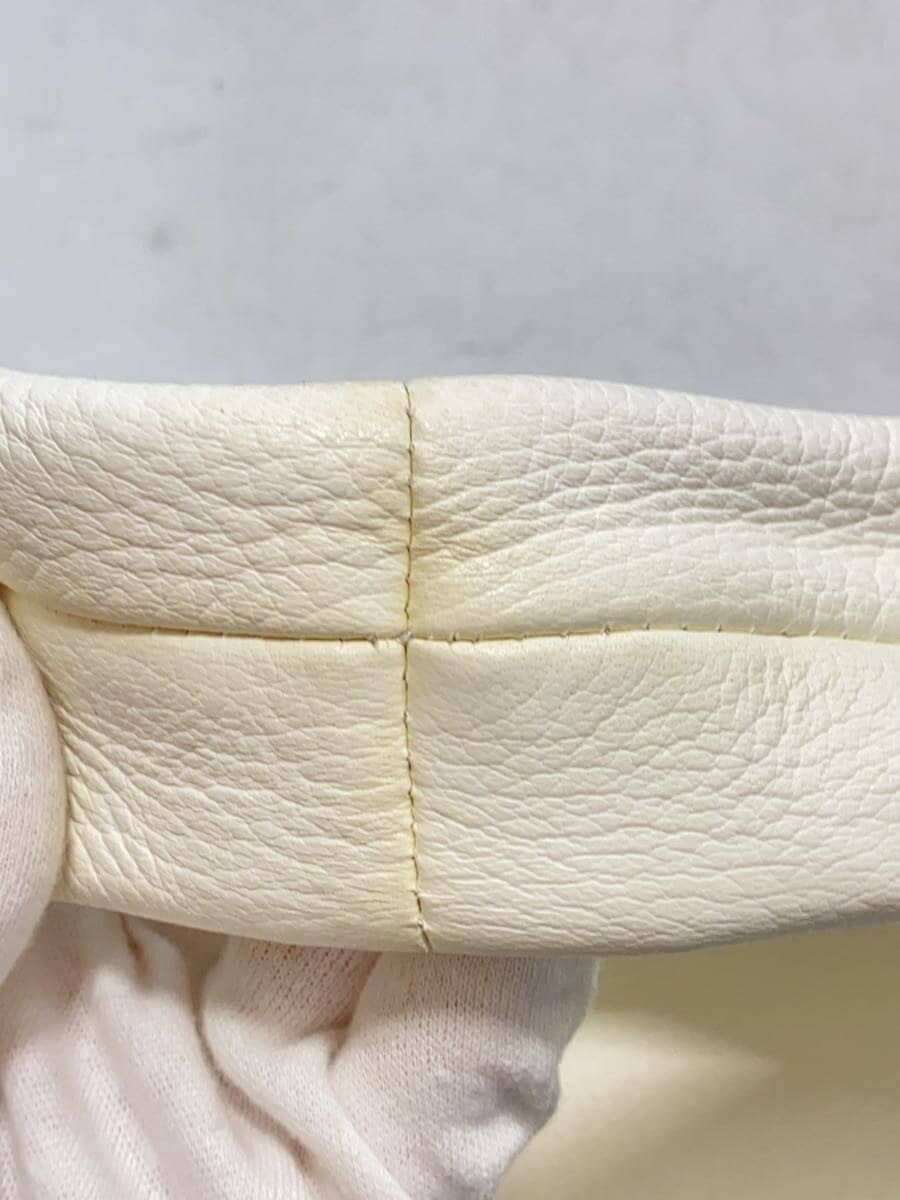 Aeta ONE SHOULDER Handbag Leather White Handle Part With Stain 7