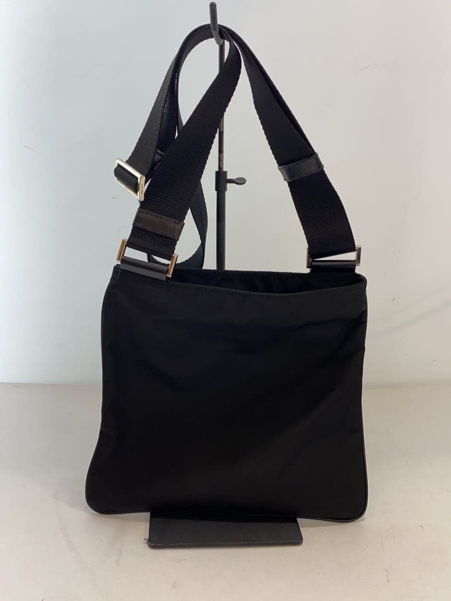 PRADATESSUTO+SAFFIANO Triangle Logo Square Shoulder Bag Nylon Black VA0779 3