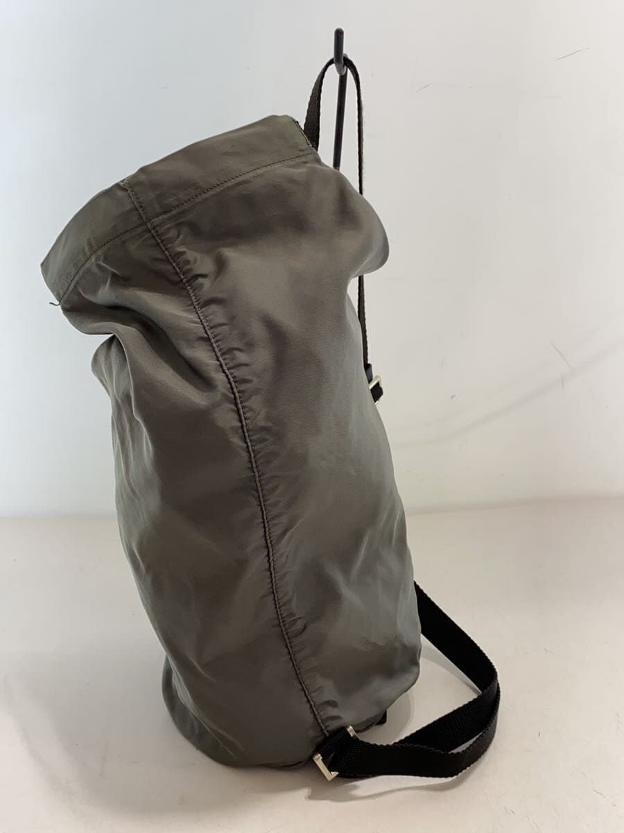 PRADA Bon Sack Triangle Logo Drum Shape Shoulder Bag Nylon Khaki 3