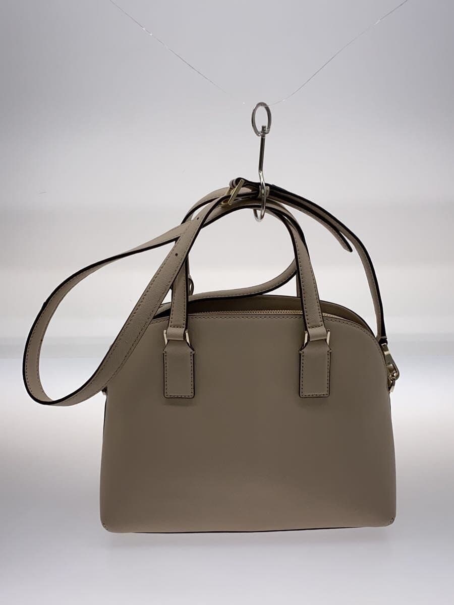 Kate Spade New York handbag leather beige plain 3