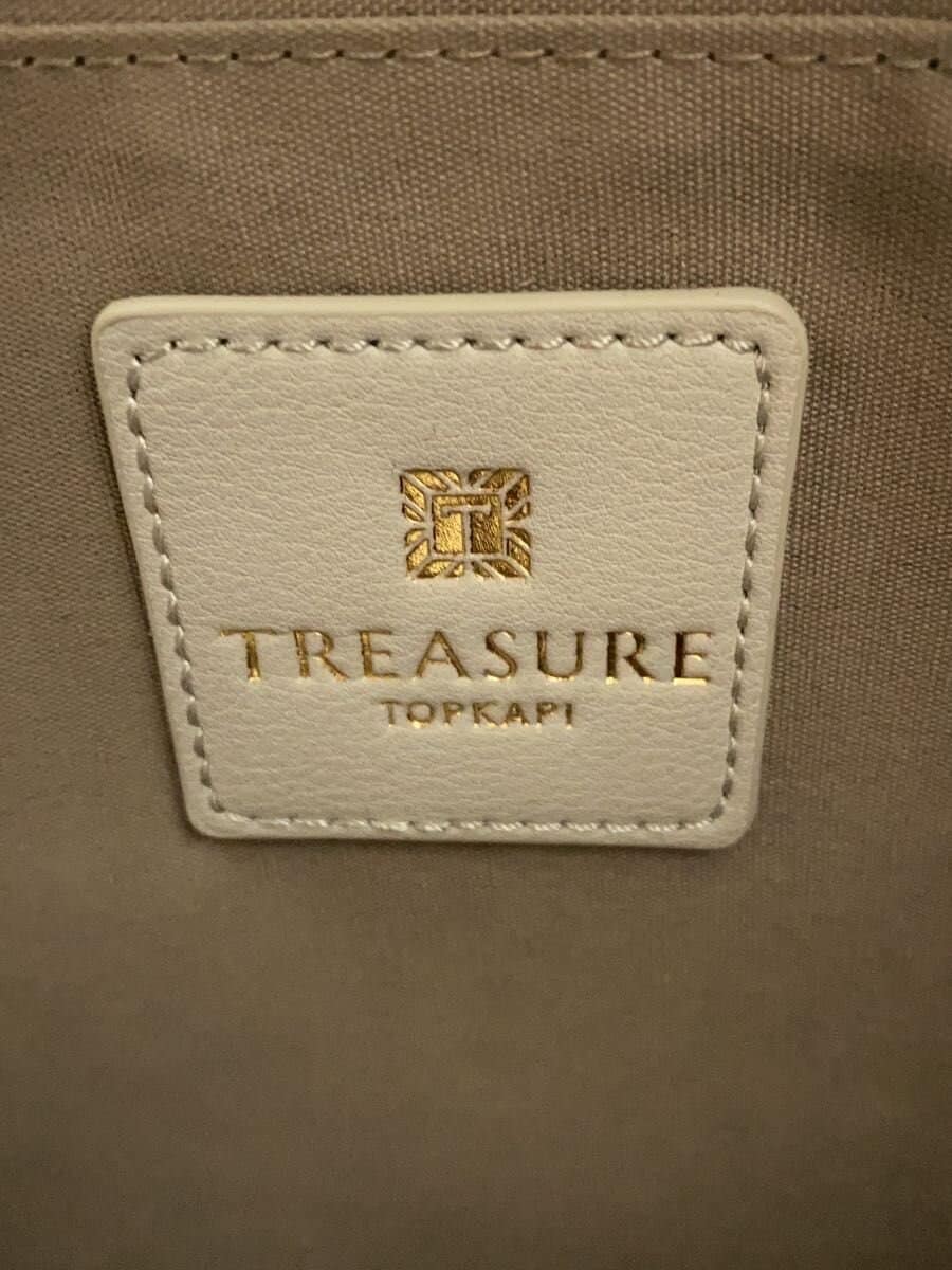 TREASURE TOPKAPI Knot Design Handle Tote Bag Faux Leather Gray Solid 5