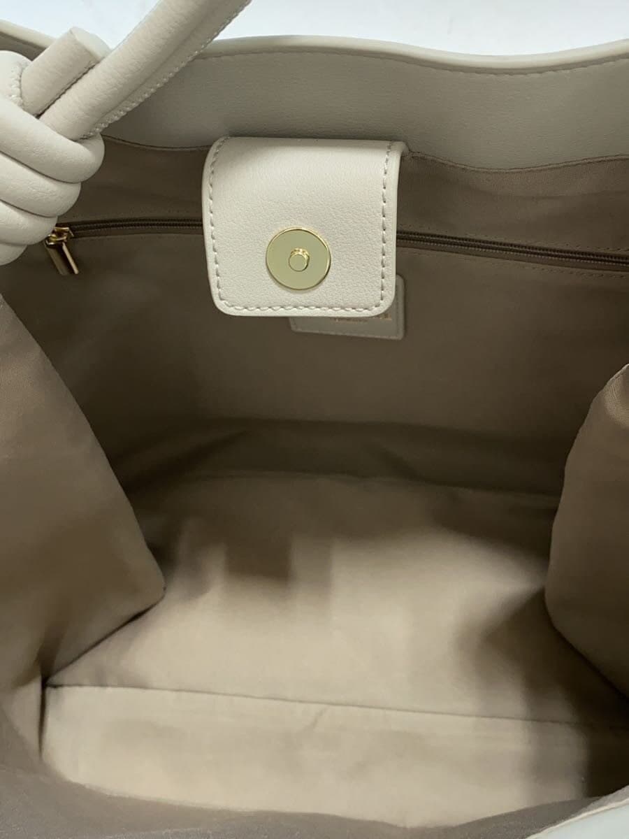 TREASURE TOPKAPI Knot Design Handle Tote Bag Faux Leather Gray Solid 6