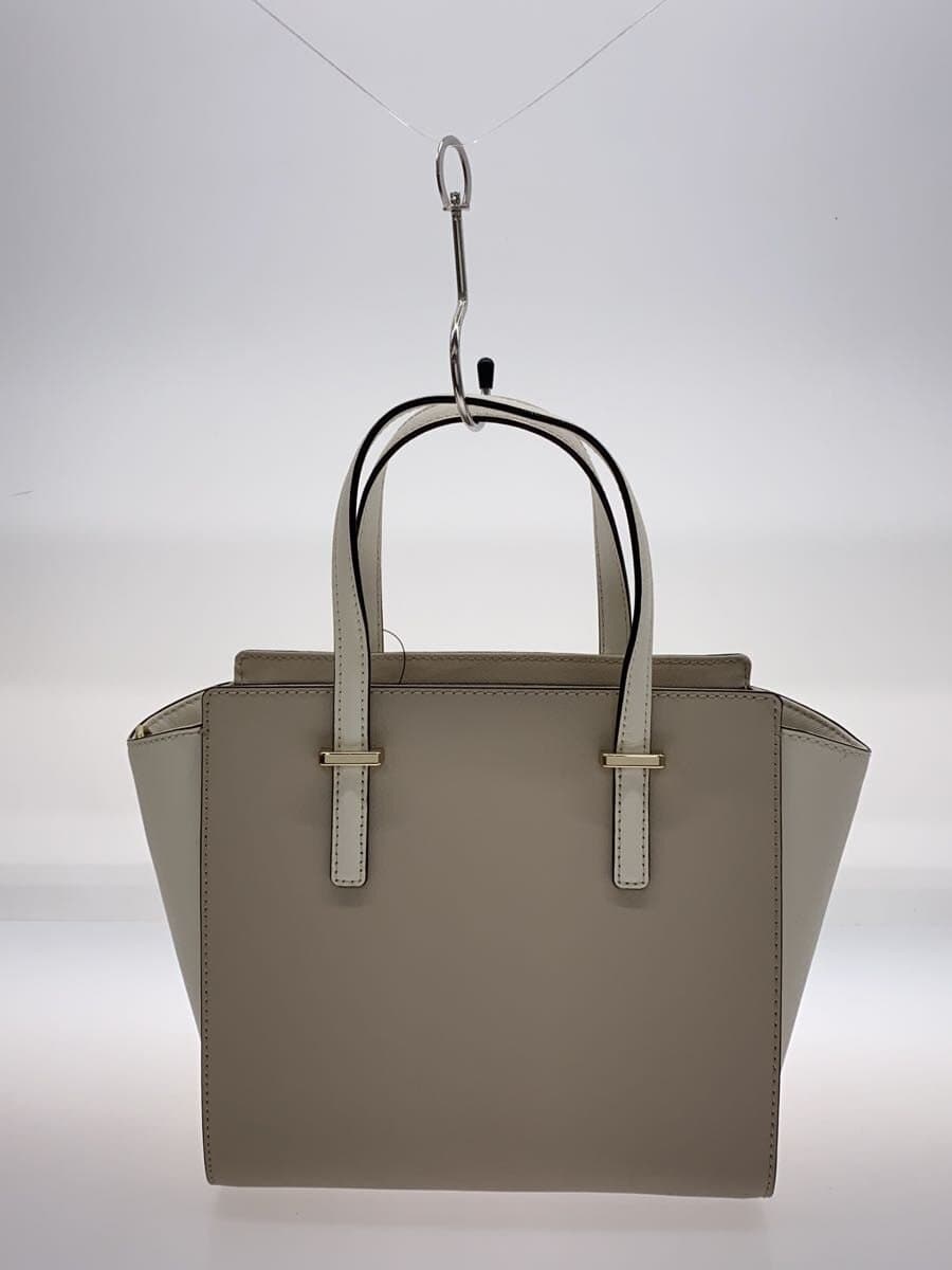 kate spade new york handbag leather BEG plain 3