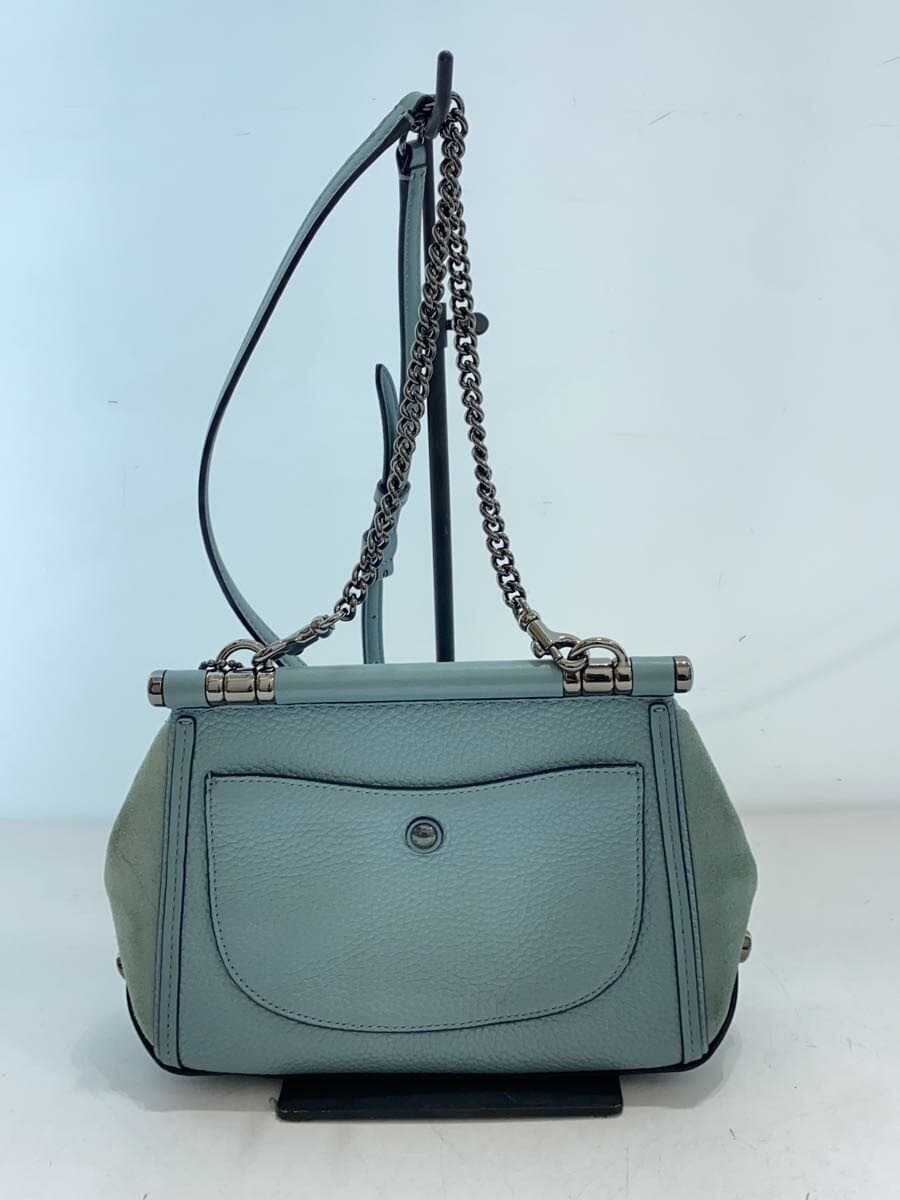 COACH Shoulder Bag_All Leather Leather Blue Solid 59048 Turnlock 3