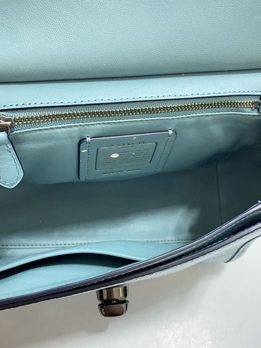 COACH Shoulder Bag_All Leather Leather Blue Solid 59048 Turnlock 6